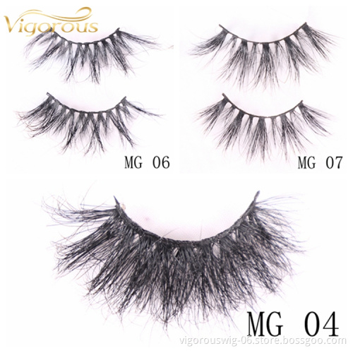 New Desing Wholesale 27 mm With Customized Package Long Fluffy Thick Mink Fur False 3D 5D Eyelashes Vendor